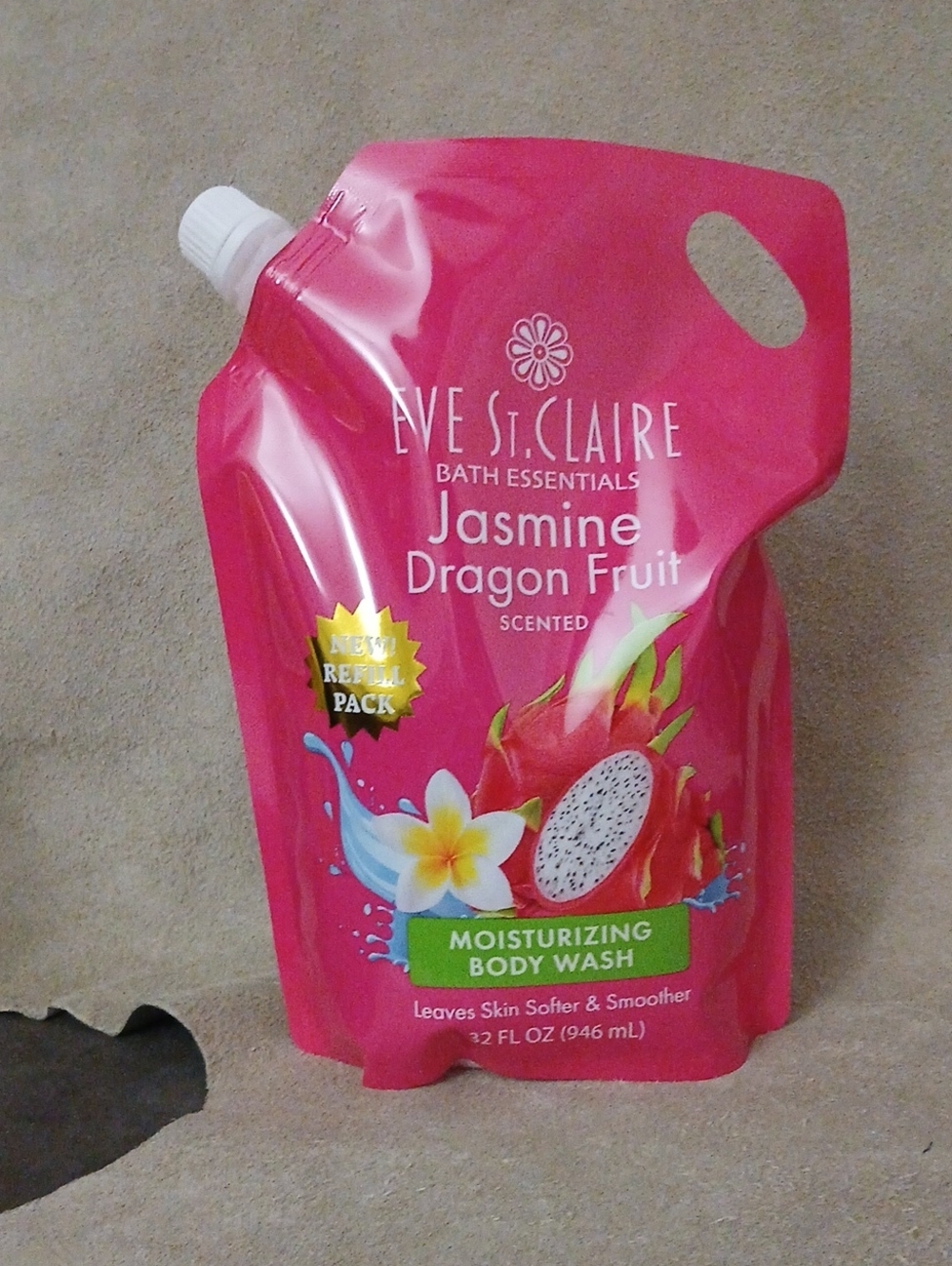 Eve St. Claire Jasmine Dragon Fruit Moisturizing Body Wash - Pink Pouch 32 Oz